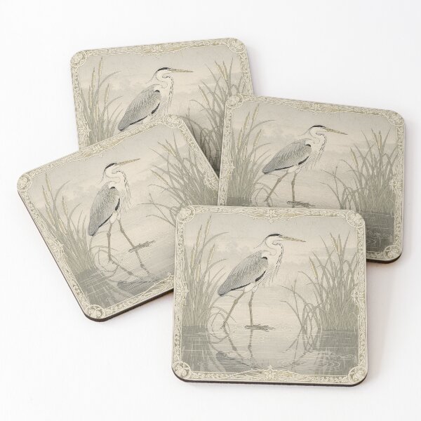 Item preview, Ink Heron in the Reeds at Dusk designed and sold by PictorialWhimsy.