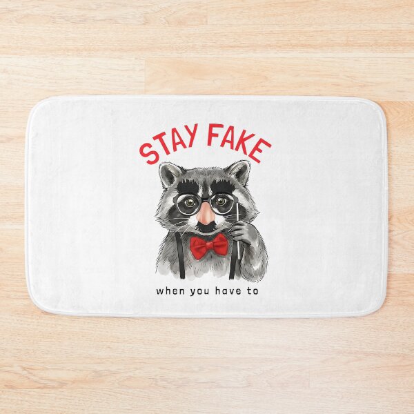 Item preview, Stay Fake - Funny Raccoon in Disguise Glasses designed and sold by artworkathome.