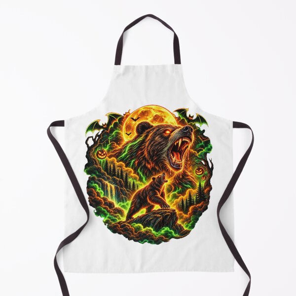 Item preview, Mystical Howling bear Full Moon Gothic Halloween designed and sold by QuiteOrbit.