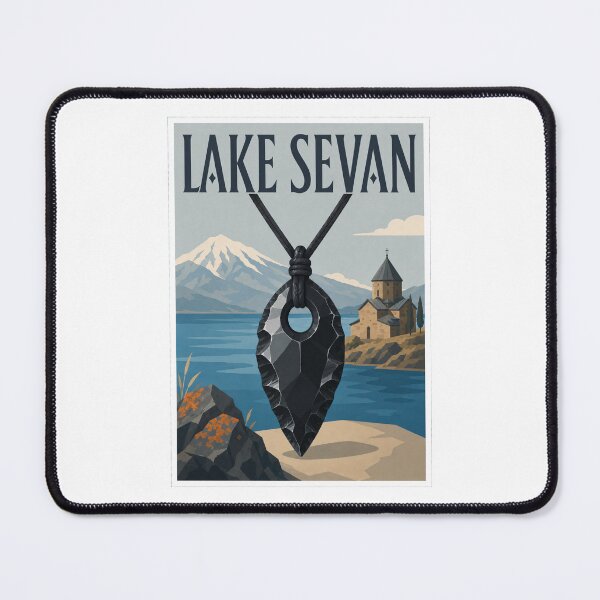 Item preview, Lake Sevan Obsidian Travel Poster designed and sold by Beyond Destinations.