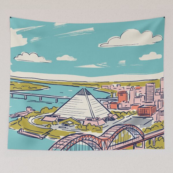 Item preview, Memphis Vintage Retro USA Travel designed and sold by RareDeerArt.