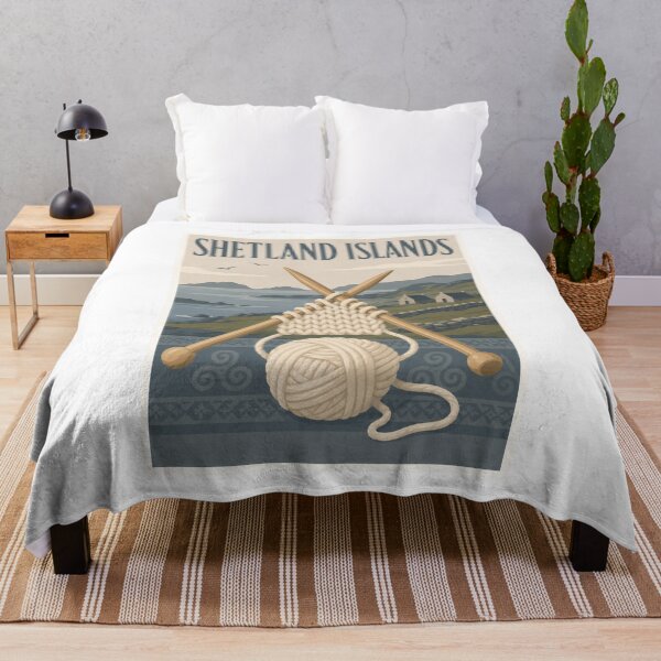 Item preview, Shetland Islands Knitting Travel Poster designed and sold by Beyond Destinations.
