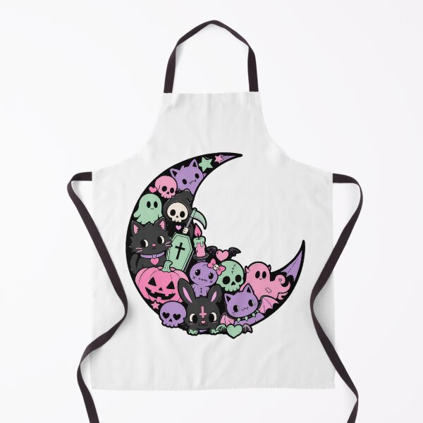 Item preview, Spooky Pastel Goth Moon Witchy Cat Skull designed and sold by chattsuede.