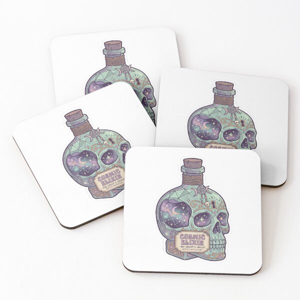 Item preview, Vintage Cosmic Elixir Skull Potion Bottle designed and sold by PineInkWorks.