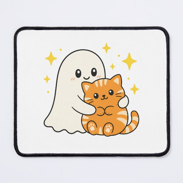 Item preview, Ghost Hugging Orange Cat Friendly Spooky Companion designed and sold by chattsuede.