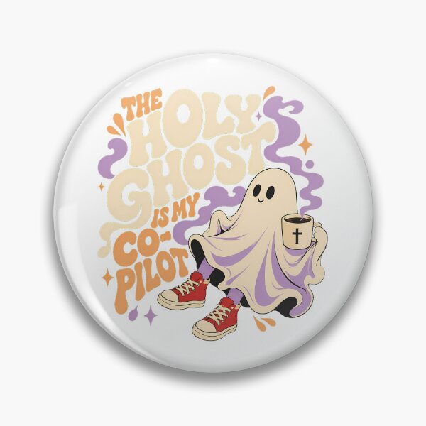 Item preview, Holy Ghost Co Pilot Christian Coffee Lover Mascot designed and sold by chattsuede.