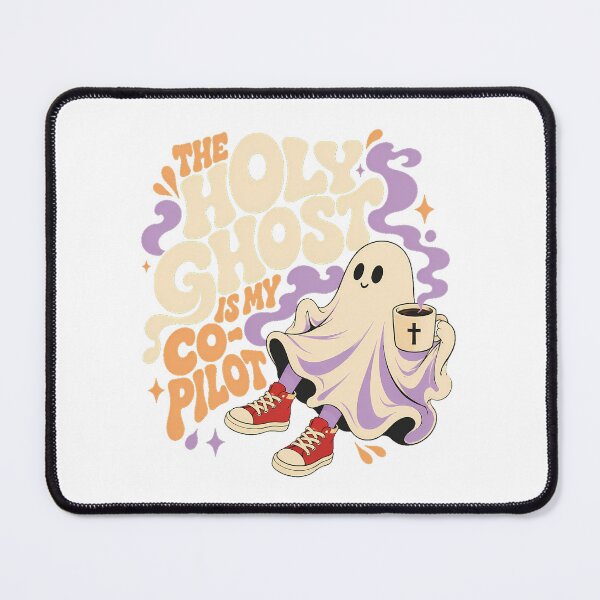 Item preview, Holy Ghost Co Pilot Christian Coffee Lover Mascot designed and sold by chattsuede.