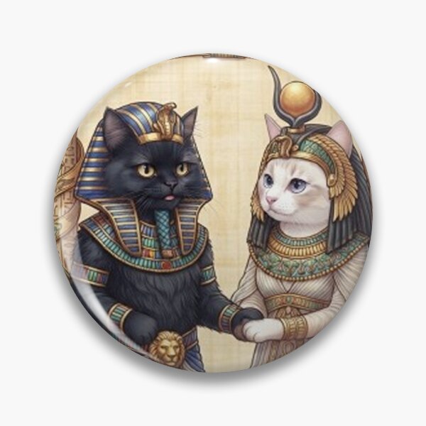 Item preview, Ancient Egyptian Cat Couple Wedding Linked in Eternity Art designed and sold by PetalsPaws.