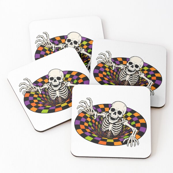 Item preview, Trippy Skeleton Vortex Optical Illusion Goth Skull designed and sold by chattsuede.