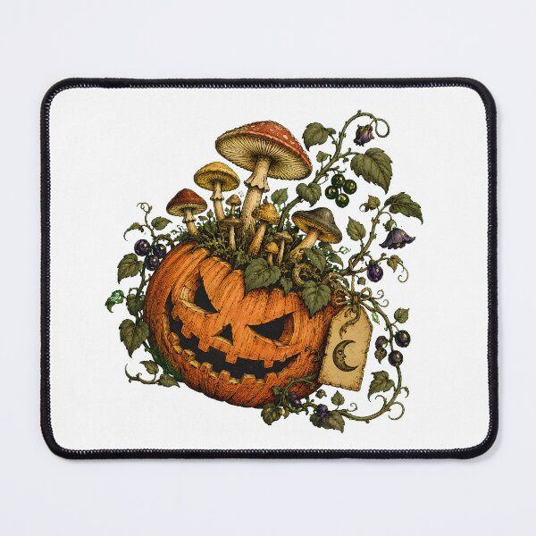 Item preview, Dark Cottagecore Pumpkin Mushroom Spooky Botanical Forest designed and sold by chattsuede.
