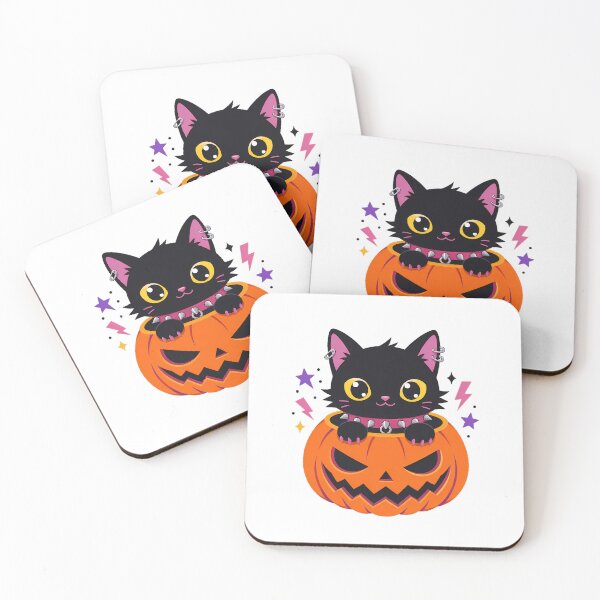 Item preview, Pastel Goth Pumpkin Black Cat Spooky Aesthetic designed and sold by chattsuede.