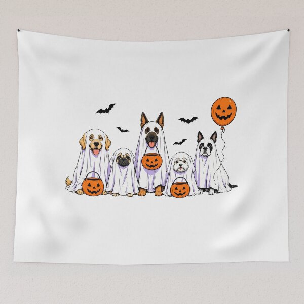 Item preview, Spooky Ghost Dog Halloween Breeds Trick Or Treat designed and sold by chattsuede.