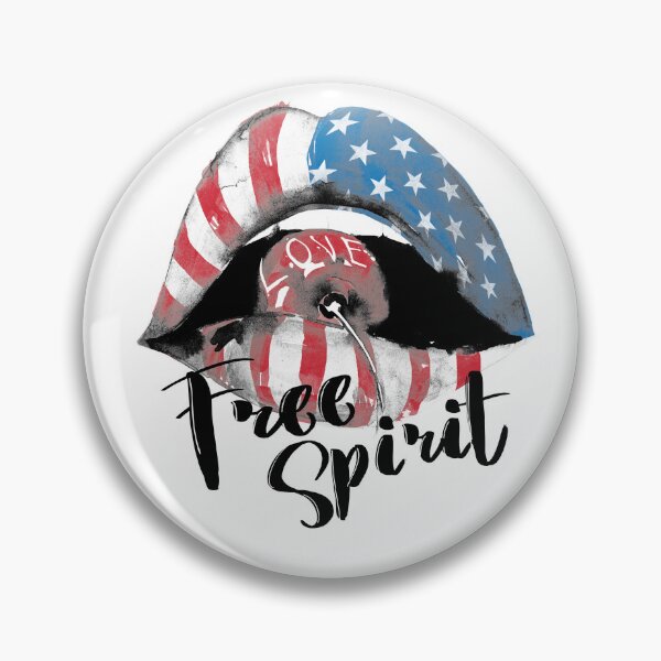 Item preview, American Flag Lips Free Spirit Patriotic Graphic designed and sold by The secret storage room.