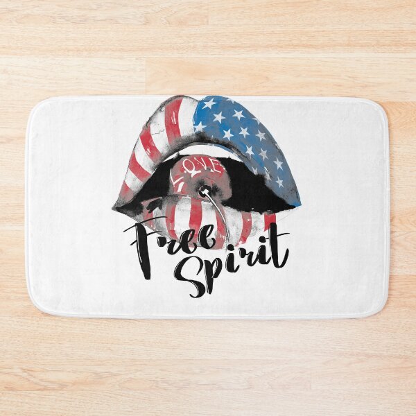 Item preview, American Flag Lips Free Spirit Patriotic Graphic designed and sold by The secret storage room.