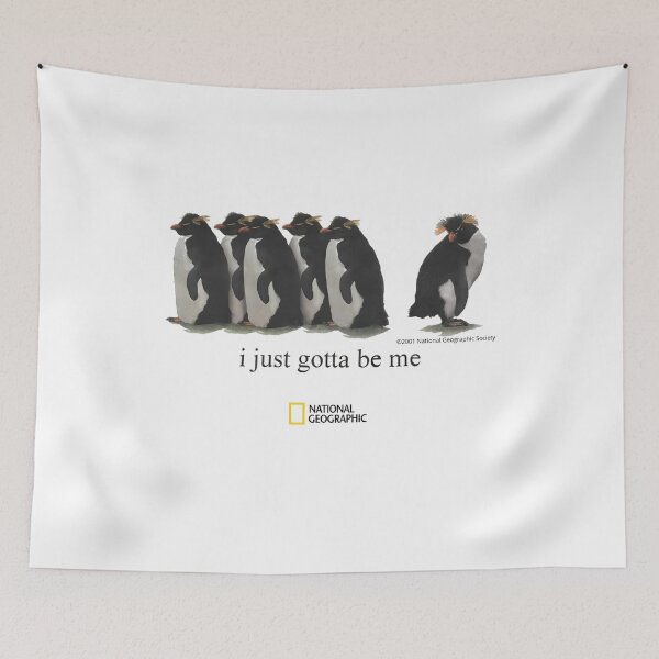 Item preview, National Geographic Penguins I Just Gotta Be Me Vintage Nature Graphic Tee designed and sold by VelourEmber.
