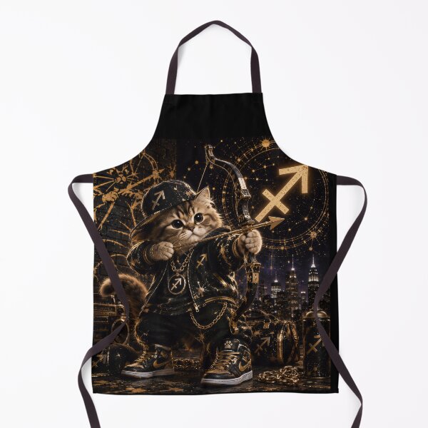 Item preview, Sagittarius Cat Zodiac Gold Hip Hop Streetwear designed and sold by Soluna Studio.