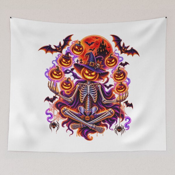 Item preview, Neon Skeleton Skull Halloween  designed and sold by QuiteOrbit.