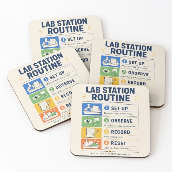 Item preview, Science Classroom Poster – Lab Station Routine for Science Teachers designed and sold by astersgraphics.