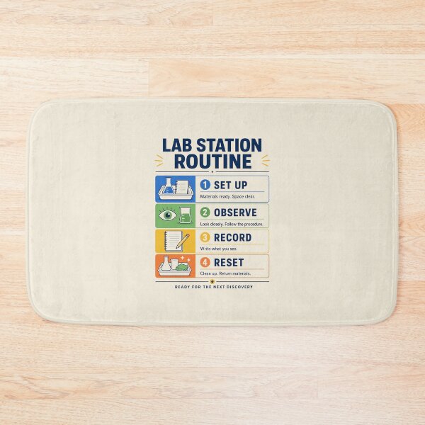 Item preview, Science Classroom Poster – Lab Station Routine for Science Teachers designed and sold by astersgraphics.