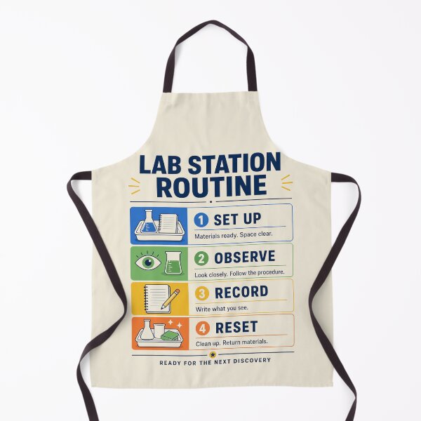 Item preview, Science Classroom Poster – Lab Station Routine for Science Teachers designed and sold by astersgraphics.