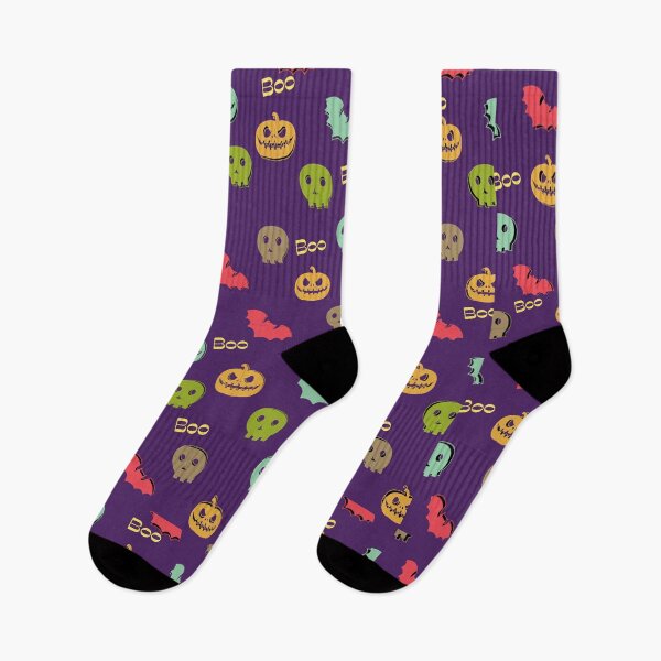 Item preview, Halloween Skulls and Pumpkins Seamless Pattern Purple Fall Aesthetic designed and sold by Amituniqdesign .