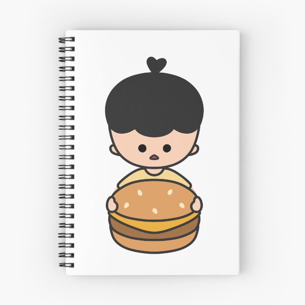 Item preview, Cute Little Boy with a Giant Hamburger - KURA designed and sold by KURA - Cozy inside.