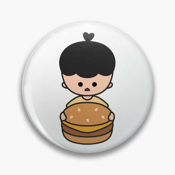 Item preview, Cute Little Boy with a Giant Hamburger - KURA designed and sold by KURA - Cozy inside.
