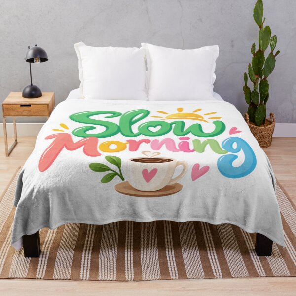 Item preview, Slow Morning Cute Coffee Typography Quote designed and sold by Nicha Studio.