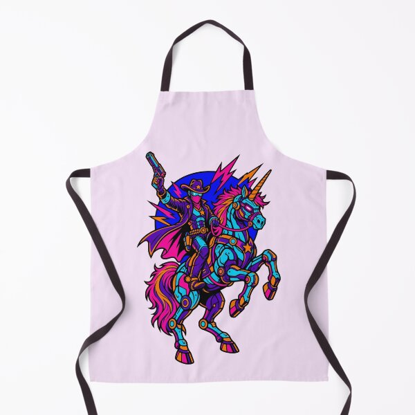 Item preview, Cyberpunk Cowboy Riding Robot Unicorn Neon Synthwave designed and sold by KungPowUnicorn.