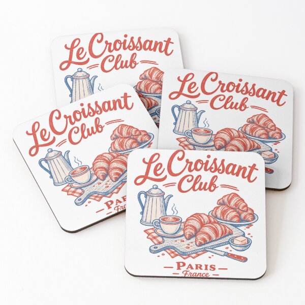 Item preview, Le Croissant Club Paris Vintage French Bakery Cafe Aesthetic designed and sold by Yellowriversss.