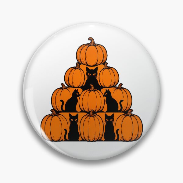 Item preview, Black Cat Pumpkin Pyramid Spooky Halloween Silhouette designed and sold by chattsuede.