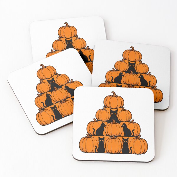Item preview, Black Cat Pumpkin Pyramid Spooky Halloween Silhouette designed and sold by chattsuede.