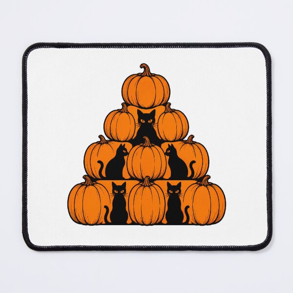 Item preview, Black Cat Pumpkin Pyramid Spooky Halloween Silhouette designed and sold by chattsuede.