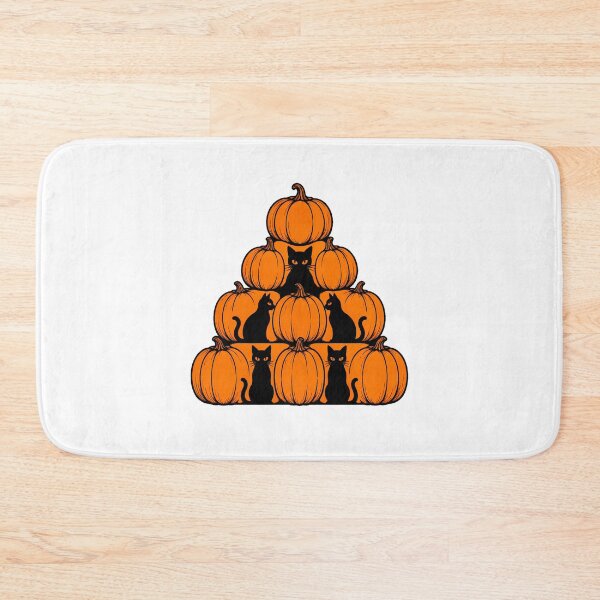 Item preview, Black Cat Pumpkin Pyramid Spooky Halloween Silhouette designed and sold by chattsuede.
