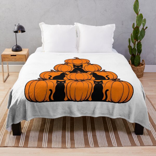 Item preview, Black Cat Pumpkin Pyramid Spooky Halloween Silhouette designed and sold by chattsuede.