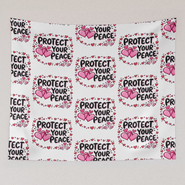 Item preview, Protect Your Peace Pink Hearts Cute Lovebirds designed and sold by TibbuTees.
