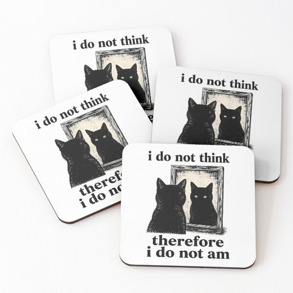 Item preview, Existential Dread Black Cat Descartes Parody Meme designed and sold by chattsuede.