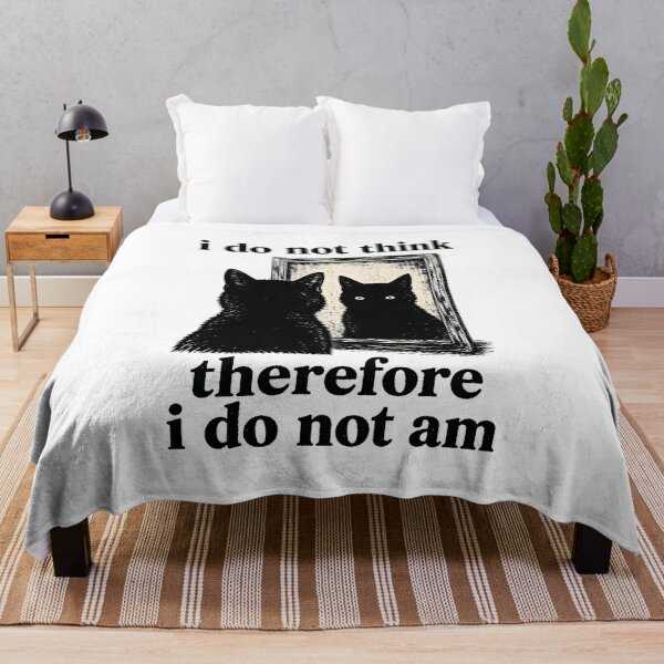 Item preview, Existential Dread Black Cat Descartes Parody Meme designed and sold by chattsuede.