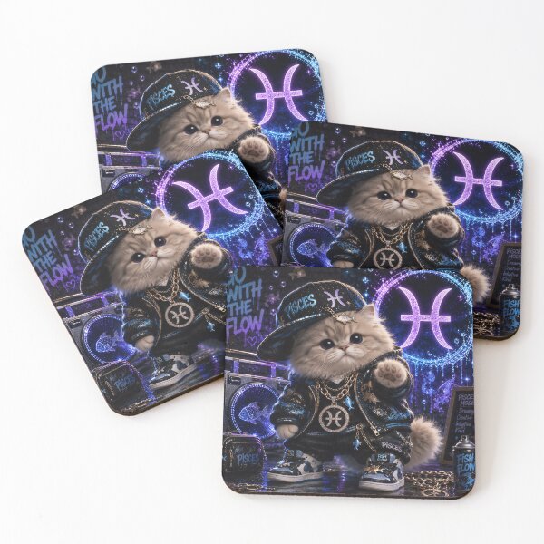 Item preview, Pisces Cat Zodiac Cyberpunk Hip Hop Streetwear designed and sold by Soluna Studio.