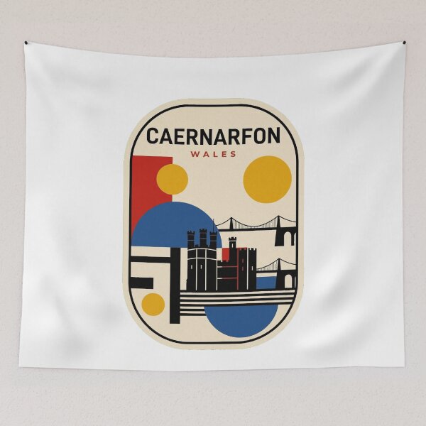 Item preview, Retro Caernarfon Bauhaus Geometric Skyline designed and sold by k3rstman1.