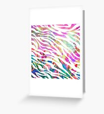 Pastell und White Floral Zebra-Muster Grußkarte