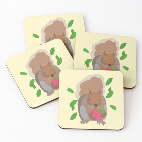 Item preview, Illustration of a squirrel with a strawberry designed and sold by FandomizedRose.