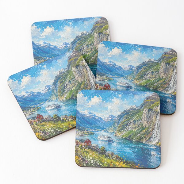 Item preview, Geirangerfjord in Norway painting. designed and sold by GalleryKauffeld.