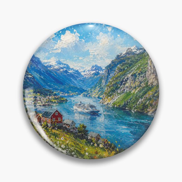 Item preview, Geirangerfjord in Norway painting. designed and sold by GalleryKauffeld.