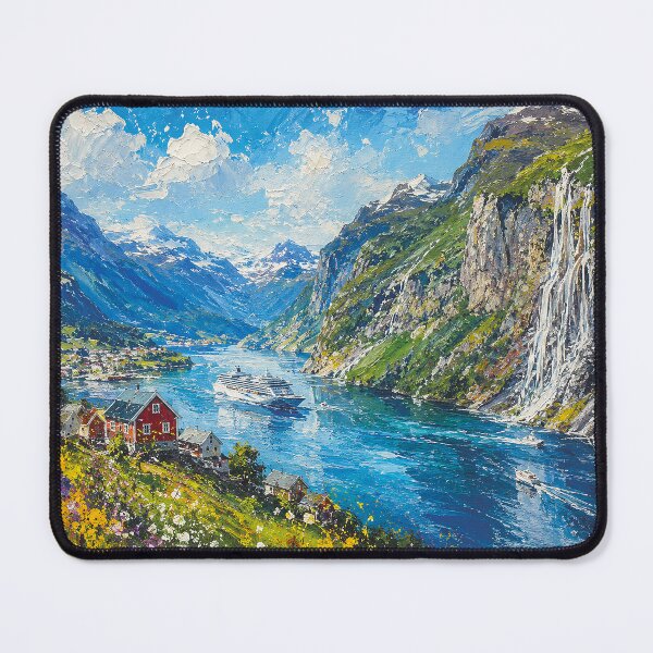 Item preview, Geirangerfjord in Norway painting. designed and sold by GalleryKauffeld.