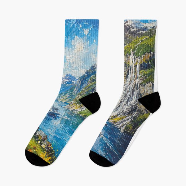 Item preview, Geirangerfjord in Norway painting. designed and sold by GalleryKauffeld.