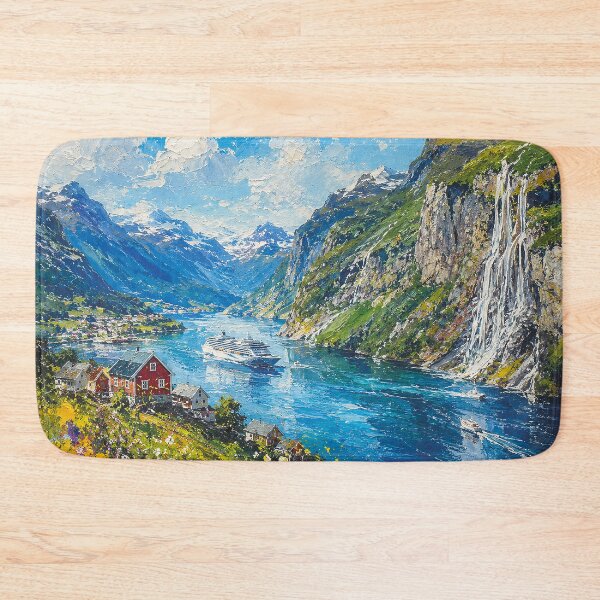 Item preview, Geirangerfjord in Norway painting. designed and sold by GalleryKauffeld.