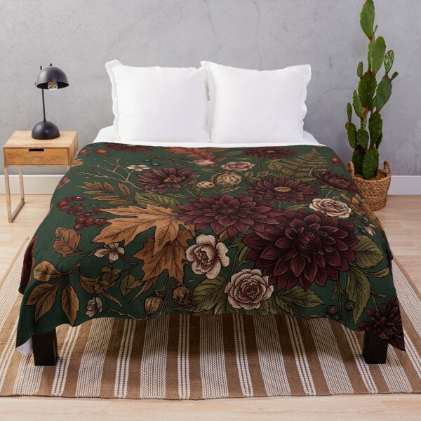 Item preview, Dark Cottagecore Autumn Botanical Pattern designed and sold by Ivy-Triggs.