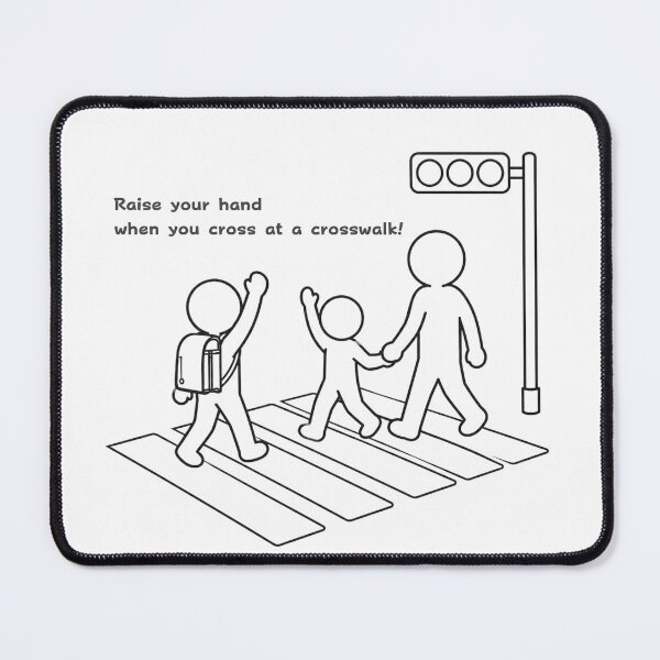 Item preview, Japan Kids Raising Hand at Crosswalk - Japanese Manners Pictogram designed and sold by japan-picto.