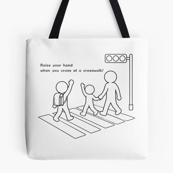 Item preview, Japan Kids Raising Hand at Crosswalk - Japanese Manners Pictogram designed and sold by japan-picto.